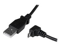 StarTech.com Câble Micro USB 2 m - A vers Micro B coudé 90° vers le bas - Câble USB Micro B Angle Coude vers le bas - Noir 2m - Câble USB - Micro-USB de type B (M) pour USB (M) - USB 2.0 - 2 m - connecteur à 90°, moulé - noir USBAUB2MD