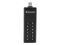 Verbatim Keypad Secure - Clé USB - chiffré - 128 Go - USB-C 3.1 49432