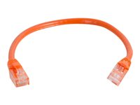 C2G Cat5e Booted Unshielded (UTP) Network Patch Cable - Cordon de raccordement - RJ-45 (M) pour RJ-45 (M) - 50 cm - UTP - CAT 5e - moulé, sans crochet, bloqué - orange 83602