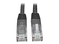 Tripp Lite Cat6 Gigabit Molded Patch Cable RJ45 M/M 550MHz 24 AWG Black 15' - Cordon de raccordement - RJ-45 (M) pour RJ-45 (M) - 4.57 m - UTP - CAT 6 - IEEE 802.3ab/IEEE 802.5 - moulé, bloqué - noir N200-015-BK