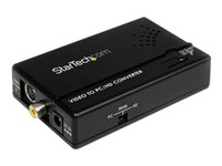 StarTech.com Convertisseur composite et S-Video vers VGA - Convertisseur vidéo - vidéo composite, S-video - vidéo composante, VGA - noir - pour P/N: SVA5M3NEUA VID2VGATV2