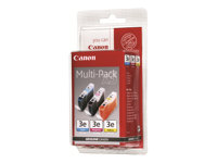 Canon BCI-3E Multipack - Pack de 3 - jaune, cyan, magenta - originale - blister - réservoir d'encre - pour BJC-400, 600; i450, 550; MultiPASS C755, MP390; S400, 520, 530; SmartBase MP390, MP730 4480A265