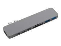 HyperDrive Pro 8-in-2 Hub - Station d'accueil - USB-C x 2 - HDMI, Mini DP GN28D-GRAY