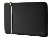 HP Neoprene Reversible Sleeve - Housse d'ordinateur portable - 15.6" - noir, or - pour OMEN by HP 15; HP 15; ENVY x360; Pavilion 15; Pavilion Gaming 15; Pavilion x360; x360 2UF60AA#ABB