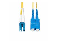 StarTech.com 3m (10ft) LC to SC (UPC) OS2 Single Mode Duplex Fiber Optic Cable, 9/125µm, Laser Optimized, 10G, Bend Insensitive, Low Insertion Loss - LSZH Fiber Patch Cord (SMLCSC-OS2-3M) - Cordon de raccordement - mode unique LC/UPC (M) pour mode unique SC/UPC (M) - 3 m - 2 mm - fibre optique - duplex - 9 / 125 micromètres - OS1/OS2 - sans halogène, passif - jaune SMLCSC-OS2-3M