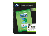 HP 935XL - Pack de 3 - jaune, cyan, magenta - original - cartouche imprimante/kit papier - pour Officejet 6812, 6815, 6820; Officejet Pro 6230 ePrinter, 6830, 6835 F6U78AE