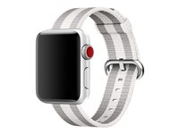 Apple 38mm Woven Nylon Band - Bracelet de montre - 125 - 195 mm - rayure blanche - pour Watch (38 mm) MQVH2ZM/A