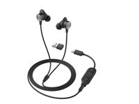 Logitech Zone Filaire Earbuds - Micro-casque - intra-auriculaire - filaire - jack 3,5mm - isolation acoustique - graphite - Certifié pour Microsoft Teams 981-001009