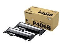 Samsung CLT-P406B - Pack de 2 - noir - original - cartouche de toner (SU374A) - pour Samsung CLX-3300, 3302, 3303, 3304, 3305, 3306, 3307, SCX-3300, 3301, 3305, 3306 SU374A