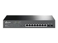 TP-Link JetStream T1500G-10MPS - Commutateur - Géré - 8 x 10/100/1000 + 2 x Gigabit SFP - de bureau, Montable sur rack - PoE+ (116 W) T1500G-10MPS