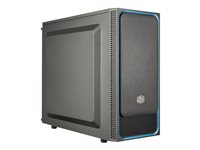 Cooler Master MasterBox E500L - Tour - micro ATX - pas d'alimentation (ATX) - noir avec bordure bleue - USB/Audio MCB-E500L-KN5N-S00