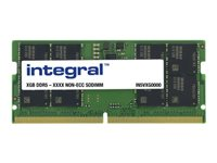 Integral - DDR5 - module - 8 Go - SO DIMM 262 broches - 4800 MHz / PC5-38400 - CL40 - 1.1 V - mémoire sans tampon - non ECC IN5V8GNHWBX