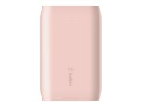 Belkin BOOST CHARGE - Banque d'alimentation - 10000 mAh - 15 Watt - 3 connecteurs de sortie (USB, USB-C) - sur le câble : USB, USB-C - rose gold F8J267BTC00