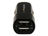 StarTech.com Chargeur double USB 2.0 pour voiture - Adaptateur allume cigare à 2 ports USB - Haute puissance (17 Watt / 3,4 Amp) - Adaptateur d'alimentation pour voiture - 17 Watt - 3.4 A - 2 connecteurs de sortie (USB) - noir USB2PCARBK