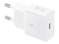 Samsung EP-T2510X - Adaptateur secteur - avec câble de données - 25 Watt - 3 A - PD 3.0, SFC, PD/PPS (24 pin USB-C) - sur le câble : USB-C - blanc EP-T2510XWEGEU