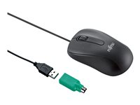 Fujitsu M530 - Souris - droitiers et gauchers - laser - 3 boutons - filaire - PS/2, USB - noir - OEM - pour Celsius H7510, J5010, W5010; ESPRIMO D7010, D7011, D9010, D9011, G9010, K5010/24, P9910 S26381-K468-L100