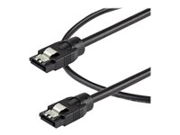 StarTech.com 0.3 m Round SATA Cable - Latching Connectors - 6Gbs SATA Cable - Câble SATA - Serial ATA 150/300/600 - SATA (R) verrouillé pour SATA (R) verrouillé - 30 cm - rond - noir SATRD30CM