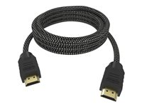 VISION Professional Premium Braided - HDMI avec câble Ethernet - HDMI mâle pour HDMI mâle - 50 cm - noir, blanc - support 4K TC 0.5MHDMI/HQ