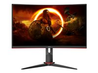 AOC Gaming CQ27G2S/BK - Écran LED - jeux - incurvé - 27" - 2560 x 1440 QHD @ 165 Hz - VA - 250 cd/m² - 4000:1 - HDR10 - 1 ms - 2xHDMI, DisplayPort - noir texturé, rouge texturé CQ27G2S/BK