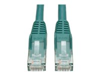 Tripp Lite 12ft Cat6 Gigabit Snagless Molded Patch Cable RJ45 M/M Green 12' - Cordon de raccordement - RJ-45 (M) pour RJ-45 (M) - 3.7 m - UTP - CAT 6 - démarré, sans halogène, sans crochet, bloqué - vert N201-012-GN