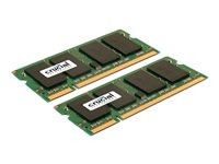 Crucial - DDR2 - kit - 4 Go: 2 x 2 Go - SO DIMM 200 broches - 800 MHz / PC2-6400 - CL6 - 1.8 V - mémoire sans tampon - non ECC - pour DFI AM300, CA230, CT930, G5C100; J&W MINIX-780G-SP128; MSI Fuzzy RS690 CT2KIT25664AC800