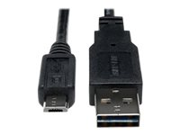 Tripp Lite 3ft USB 2.0 High Speed Cable Reversible A to 5Pin Micro B M/M 3' - Câble USB - Micro-USB de type B (M) pour USB (M) - USB 2.0 - 91 cm - noir UR050-003