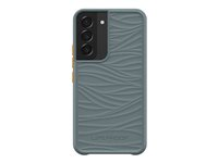 LifeProof WAKE - Coque de protection pour téléphone portable - 85 % de plastique recyclé provenant de l'océan - orange, gris sarcelle, s'ancrer loin - modèle d'onde douce - pour Samsung Galaxy S22 77-86650