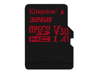 Kingston Canvas React - Carte mémoire flash - 32 Go - A1 / Video Class V30 / UHS-I U3 / Class10 - microSDHC UHS-I SDCR/32GBSP
