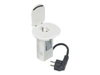 C2G Power Desk Grommet - Adaptateur pour prise d'alimentation - bipolaire (F) pour alimentation (M) - 2 m - blanc - France 80850