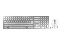 CHERRY DW 9100 SLIM - Ensemble clavier et souris - sans fil - 2.4 GHz, Bluetooth 4.2 - AZERTY - Français - blanc, argent JD-9100FR-1