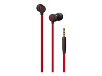 Beats urBeats3 - Écouteurs avec micro - intra-auriculaire - filaire - jack 3,5mm - isolation acoustique - défiant noir-rouge - pour 10.5-inch iPad Pro; 12.9-inch iPad Pro; 9.7-inch iPad; 9.7-inch iPad Pro; iPhone 6s, SE MUFQ2ZM/A