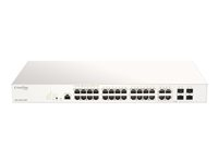 D-Link Nuclias Cloud-Managed DBS-2000-28MP - Commutateur - 24 x 10/100/1000 (PoE+) + 4 x SFP Gigabit combiné - PoE+ (370 W) DBS-2000-28MP