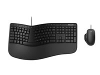 Microsoft Ergonomic Desktop - Ensemble clavier et souris - USB - Français - noir RJU-00005