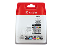 Canon CLI-581 BK/C/M/Y Multi Pack - Pack de 4 - 5.6 ml - noir, jaune, cyan, magenta - original - blister - réservoir d'encre - pour PIXMA TS6251, TS6350, TS6351, TS705, TS8251, TS8252, TS8350, TS8352, TS9550, TS9551 2103C004