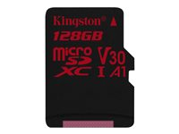 Kingston Canvas React - Carte mémoire flash - 128 Go - A1 / Video Class V30 / UHS-I U3 / Class10 - microSDXC UHS-I SDCR/128GBSP