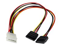 StarTech.com Câble d'Alimentation Adaptateur en Y Molex vers Double SATA - 30 cm - 1x LP4 Mâle - 2x SATA Power Receptacle - Adaptateur secteur - alimentation interne 4 plots (M) pour alimentation SATA (F) - pour P/N: BRACKET125PTP, HSB13SATSASB, HSB1SATSASBA, HSB1SATSASVA, HSB43SATSASB, S322M225R PYO2LP4SATA