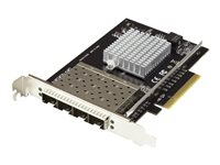 StarTech.com Carte réseau PCI Express - SFP+ PCIe 4 ports - Chipset Intel XL710 - 10 Gigabit Ethernet - Carte Ethernet pour serveur - Adaptateur réseau - PCIe x8 - 10 Gigabit SFP+ x 4 - noir PEX10GSFP4I