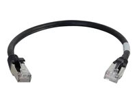 C2G Cat6a Booted Shielded (STP) Network Patch Cable - Cordon de raccordement - RJ-45 (M) pour RJ-45 (M) - 3 m - STP - CAT 6a - moulé, sans crochet, bloqué - noir 89918